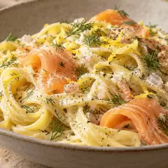 Pâtes au saumon fumé