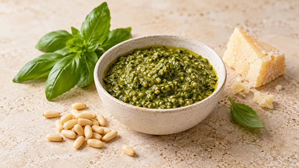 Pesto génois au basilic, pignons et parmesan