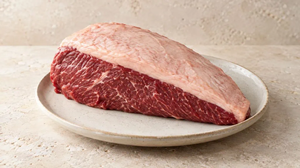 Picanha de bœuf crue avec sa coiffe de gras