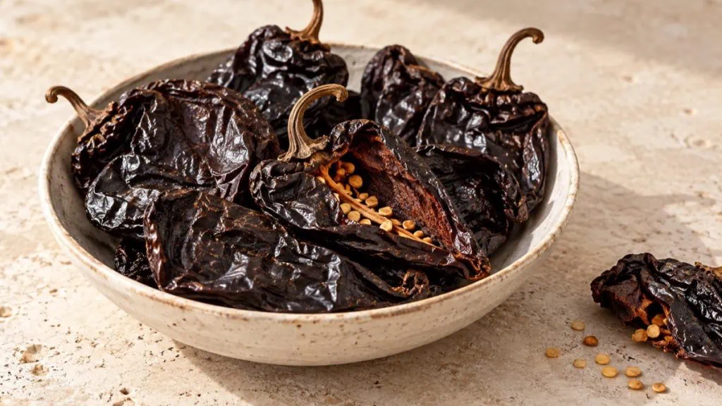 Piments mulato mexicains séchés, larges et brun chocolat