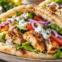Pitas au poulet méditerranéennes