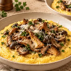 Polenta crémeuse aux champignons
