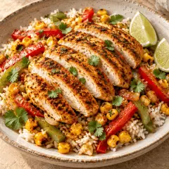 Poulet cajun au riz