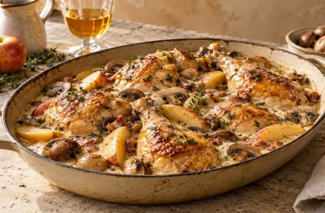 Poulet vallée d’Auge, vue principale