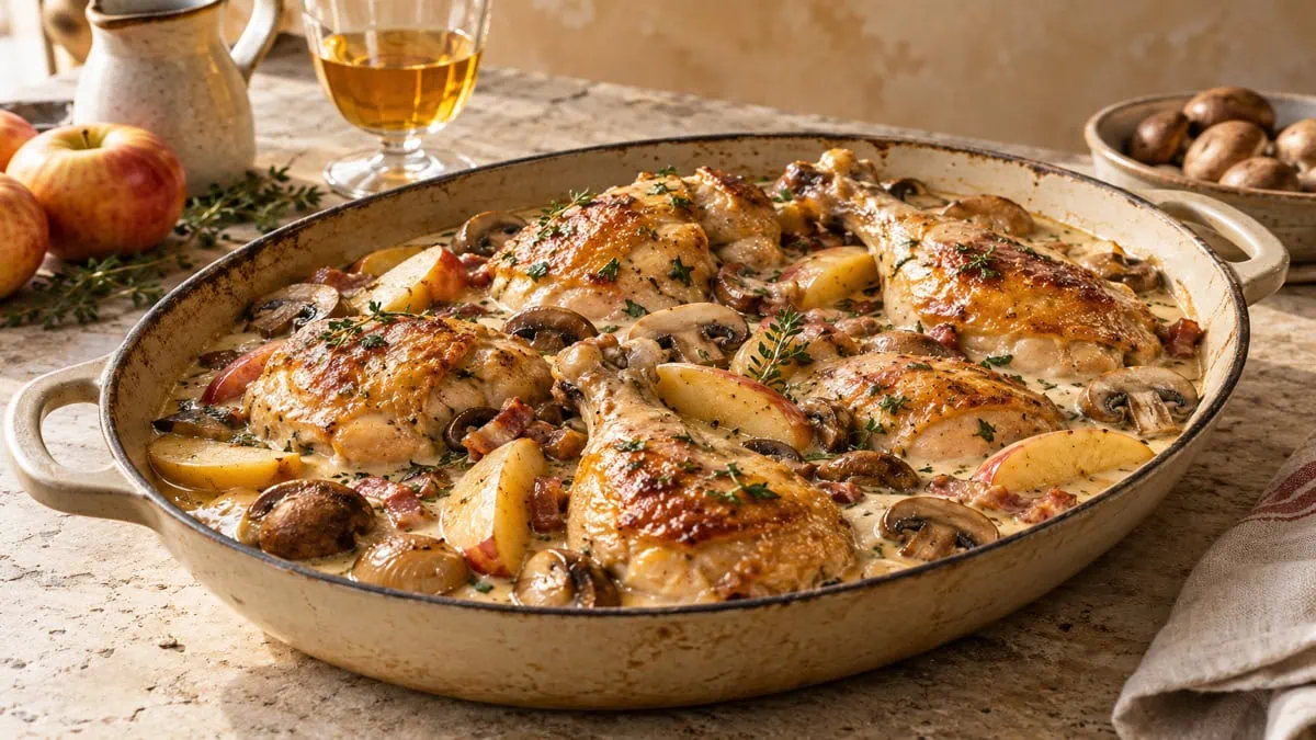 Poulet vallée d’Auge, vue principale