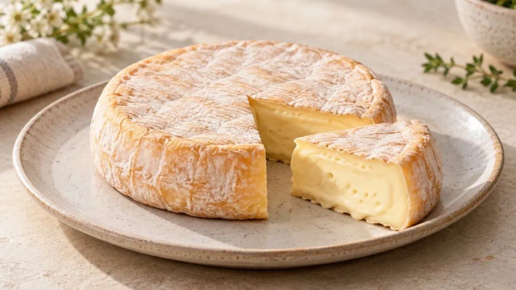 Reblochon entier et coupé montrant sa pâte crémeuse
