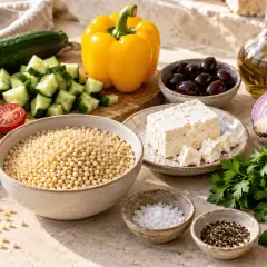 Salade de couscous perlé à la feta