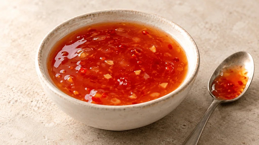 Sauce aigre-douce rouge ambrée