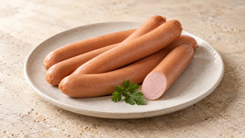 Saucisses de Strasbourg entières et coupées
