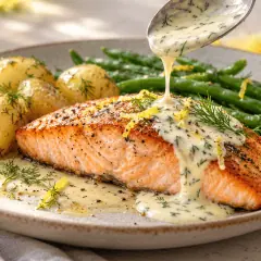 Saumon sauce citron-aneth