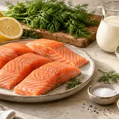 Saumon sauce citron-aneth