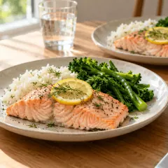 Saumon au micro-ondes, citron et aneth
