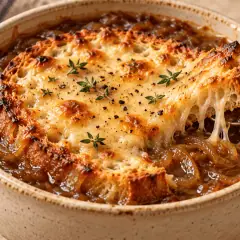 Soupe à l’oignon gratinée