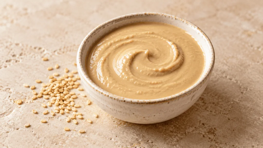 Tahini crémeux avec graines de sésame blond