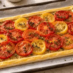 Tarte fine tomate-moutarde