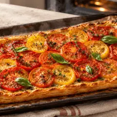 Tarte fine tomate-moutarde