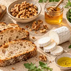 Tartines chèvre, miel et noix