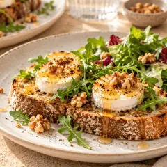 Tartines chèvre, miel et noix