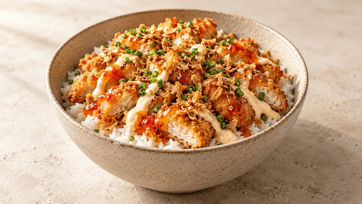 Bol de Tasty Crousty au riz et poulet pané