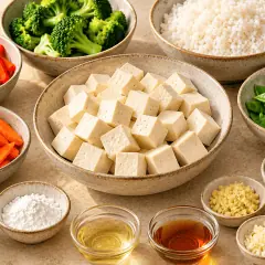 Tofu croustillant aux légumes