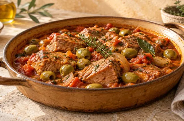 Veau aux olives, vue principale