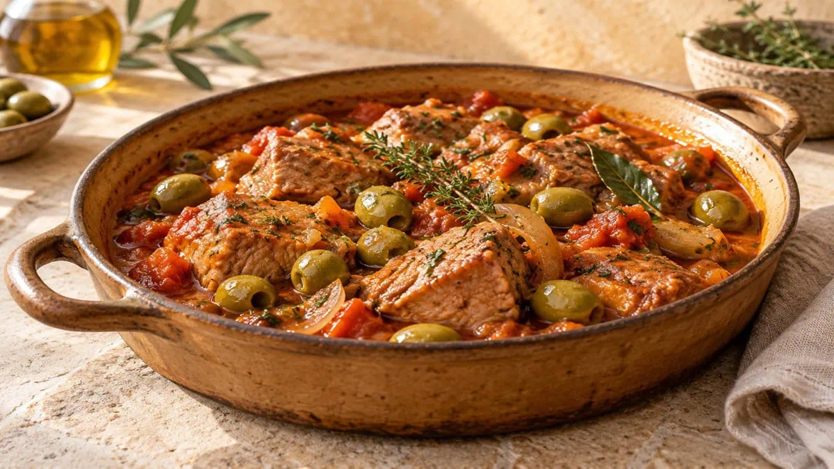 Veau aux olives, vue principale